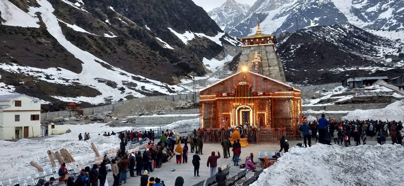 Kedarnath decorated with lights